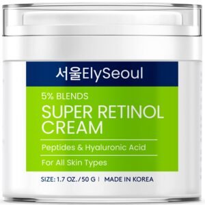 61Xh0r89cuL._SL1500_.jpg Retinol Cream for Face Korean Skincare: Anti-Aging Collagen Peptides & Hyaluronic Acid Face Cream for Women, 1.7 oz.