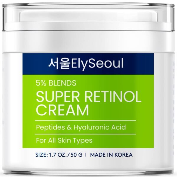 61Xh0r89cuL._SL1500_.jpg Retinol Cream for Face Korean Skincare: Anti-Aging Collagen Peptides & Hyaluronic Acid Face Cream for Women, 1.7 oz.