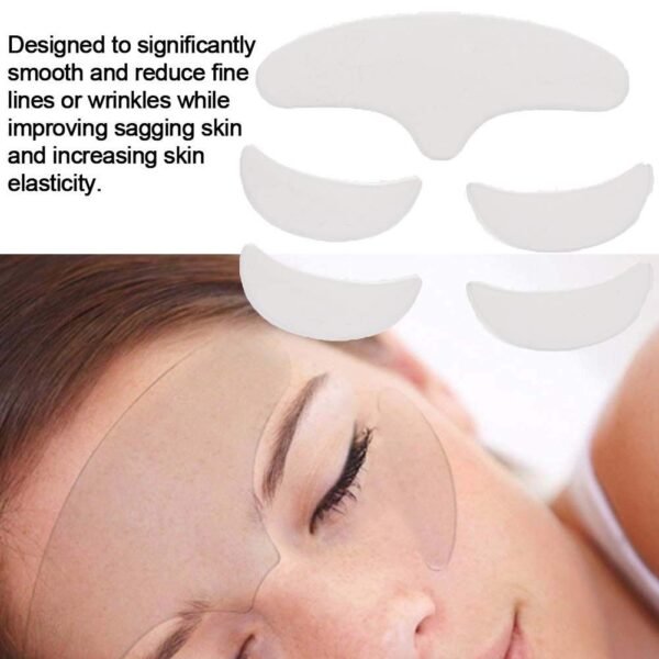 61Xudc5dFaL._SL1001_.jpg Face Wrinkle Patches, 5Pcs Anti Wrinkle Silicone Patch Pad Skin Lifting Reusable Washable Forehead Eye Face Patch Anti-Ageing for Rejuvenated Skin elasticity