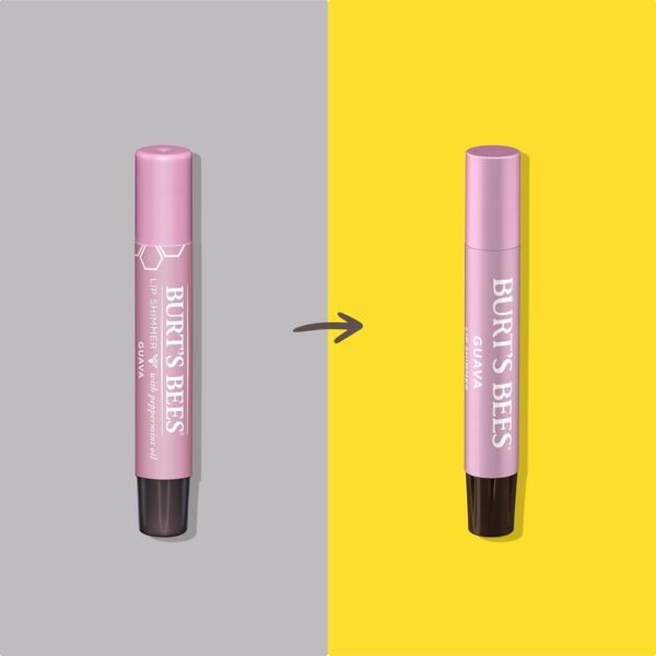 Burt's Bees Shimmer Lip Tint Set, Tinted Lip Balm Stick, Moisturizing for All Day Hydration with Natural Origin Glowy Pigmented Finish & Buildable Color, Guava (4-Pack)