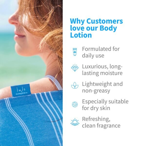 Inis the Energy of the Sea Revitalizing Body Lotion - Travel Size Lotion for Women and Men - Body Moisturizer with Shea Butter and Vitamin E - 2.9 Fl Oz