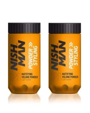 NISHMAN Hair Styling Powder P1 - Mattifying Volume Light Control 20g + 20g - Maximum Volume Boost and Texture - Perfect Hair Styling Powder for Flexible Hold and Matte Finish
