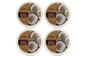 DELON Intense Moisturizing Body Butter, Coconut with Coconut Oil, 6.9 oz (Pack of 4)