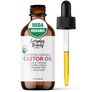 61YgaJYixdL._SL1500_.jpg Organic Castor Oil - 100% Pure Certified USDA Organic, Cold Pressed & Hexane-Free, For Eyelashes, Eyebrows, Hair, Skin & Wellness Packs -1oz Glass Bottle & Dropper