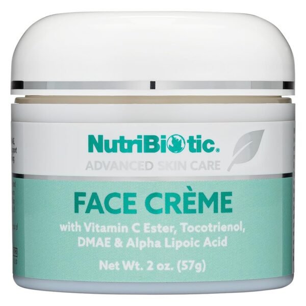 NutriBiotic – Antioxidant Properties Face Cream, 2 Oz with GSE | Deep Moisturizing with Aloe, Botanical Oils, DMAE, Tocotrienols, Vitamin C Ester, Alpha Lipoic Acid | Natural Fragrance | Paraben Free