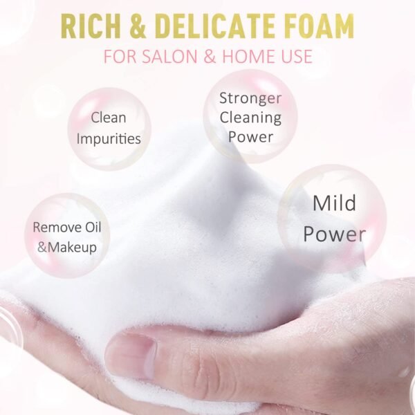 EMEDA Lash Shampoo Kit - 3.38 fl.oz / 100ml Gentle Foam Lash Cleanser, Oil-Free Cleaning for Wash Extension/Natural Eyelash Bath with Rinse Bottle Brush