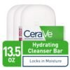 CeraVe Hydrating Cleanser Bar, Soap-Free Body and Facial Cleanser with 5% Moisturizing Cream, Fragrance-Free, 3-Pack, 4.5 Ounce Each
