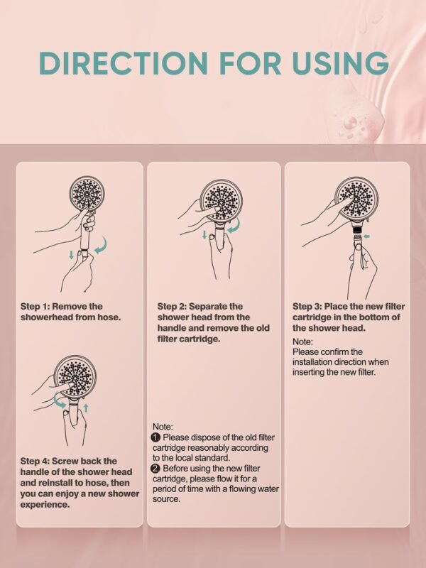 Cobbe 2 Pack Replacement Filters for Handheld Shower Head - UPGRADE FILTERING DURATION - Remove Chlorine - Reduces Dry Itchy Skin