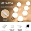 LED Vanity Lights For Mirror, Consciot Hollywood Style With 10 Dimmable Bulbs, Adjustable Color & Brightness, USB Cable, Stick on for Makeup Table Dressing Room Mirror
