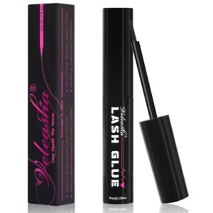 61ZGBMbFuzL._SL1500_.jpg Veleasha Lash Glue Waterproof Fast Drying Eyelash Bond for False Eyelashes Long Lasting Non-Irritating Lash Adhesive with Brush (5ml / Black)
