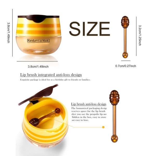 61ZhA7I5ZDL._SL1300_.jpg Honey Lip Mask, Ksndurn 1 PC Lip Scrubs Exfoliator & Moisturizer - Bee Balm Lip Balm Honey Pot/Hydrating Prevention Dry,Sleeping Lip Mask Lip Scrubs for Dry Lips