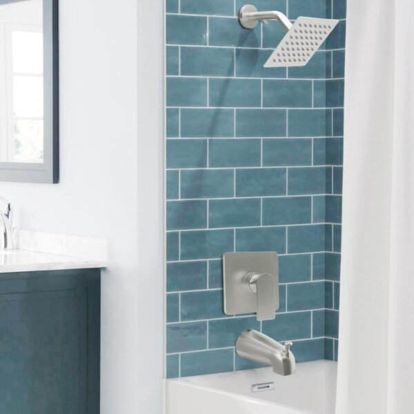 WRISIN Tub Shower Faucet Set, Brushed Nickel Shower Valve Kit with 6 Inch Showerhead, Bathtub Faucet Set