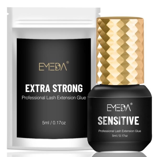 61Zw62SlHrL._SL1500_.jpg EMEDA Sensitive Lash Extension Glue - 0.5s Fast Drying Individual Eyelash Glue Retention 7 Weeks Waterproof Strong Hold Semi Permanent Adhesive for Lash Extensions Not for Beginners (5ml 0.5s)