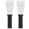 61a1MyQEitL._SL1500_.jpg Braided Wigs Metal Hair Pick Barber Comb: 2pcs Steel Wide Tooth Afro Pick Flat Comb Wig Braid Detangle Comb Hair Styling Tool for Man Women Curly Hair Hair Styling Accessories