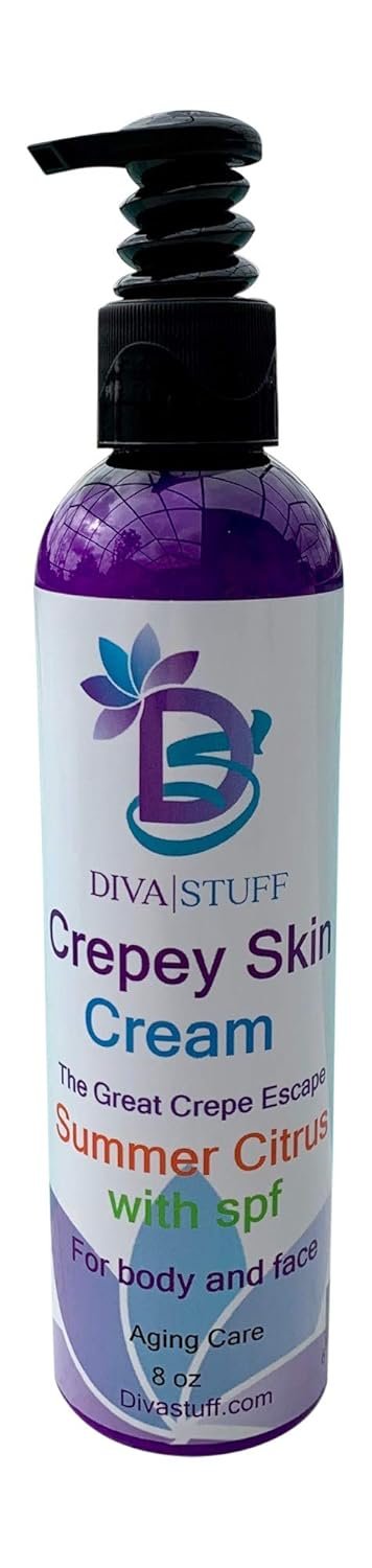 Diva Stuff Crepey Skin Body & Face Cream With Hyaluronic Acid, Alpha Hydroxy and More (Summer Citrus with SPF)