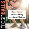 FRESH BALLS Lotion | Anti-Chafing Comfort Men's Soothing Cream to Powder Ball Deodorant and Hygiene for Groin Area, 3.4 fl oz (Pack of 2)