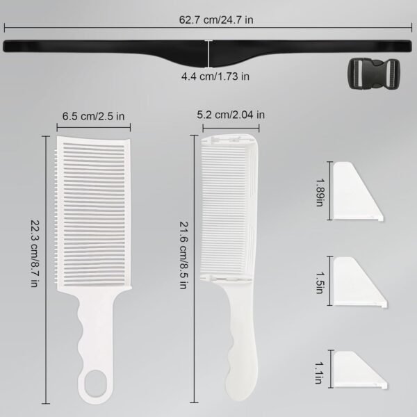 61a9hqU1QKL._SL1500_.jpg Fade Hair Trimming Guide for Men Haircut, Adjustable Silicone Curved Haircut Band, Curved Positioning Comb and Flat Top Comb for Home DIY Haircuts, Self Haircut Kit Guide Salon Styling Tools