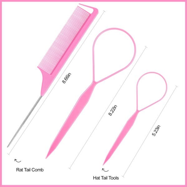 61aBegV-EHL._SL1500_.jpg IKOCO Girls' Hair Styling Kit with 1000 Colorful Rubber Bands, 2 Topsy Tail Tools, Rat Tail Comb and Small Hair Bands