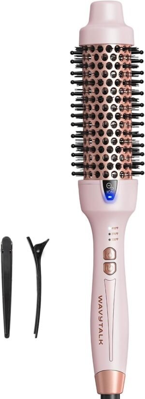 61aBie1QnHL._AC_SL1500_.jpg Wavytalk Updated Version Thermal Brush, 1.5 Inch Negative Ion Blowout Express Thermal Round Brush Creates Salon-Quality Blowouts, lonic Frizz Reduction Makes Hair Shinier & Smoother (Millennial Pink)