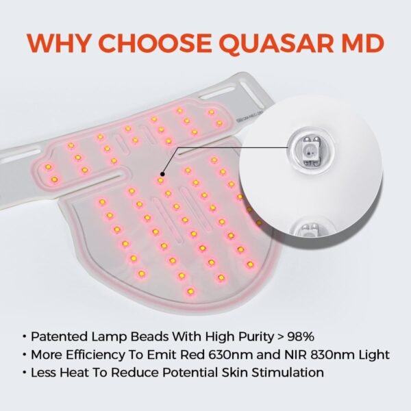 61aZn6VaVIL._AC_SL1200_.jpg Neck & Décolleté Firming Beauty Device – LED Light Therapy Skin Tone and Texture Enhancement, 630nm and 830nm Dual Wavelengths Emission LED Device, Liquid Silicone
