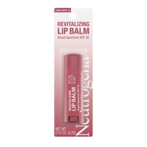 61aiJZ4CRXL._SL1500_.jpg Neutrogena Revitalizing Tinted Lip Balm Broad Spectrum SPF 20 Sunscreen, Moisturizing Lip Balm with a Sheer Tint for Softer, Smoother, Healthier-Looking Lips, Sheer Sunny Berry 30, .15 oz