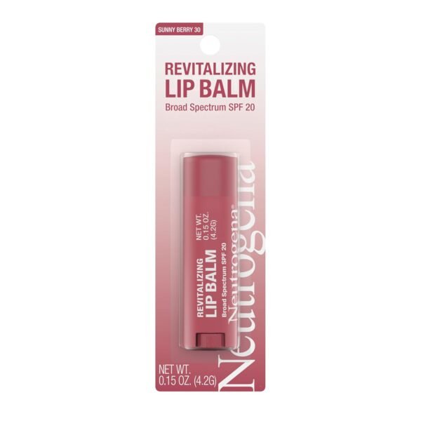 61aiJZ4CRXL._SL1500_.jpg Neutrogena Revitalizing Tinted Lip Balm Broad Spectrum SPF 20 Sunscreen, Moisturizing Lip Balm with a Sheer Tint for Softer, Smoother, Healthier-Looking Lips, Sheer Sunny Berry 30, .15 oz