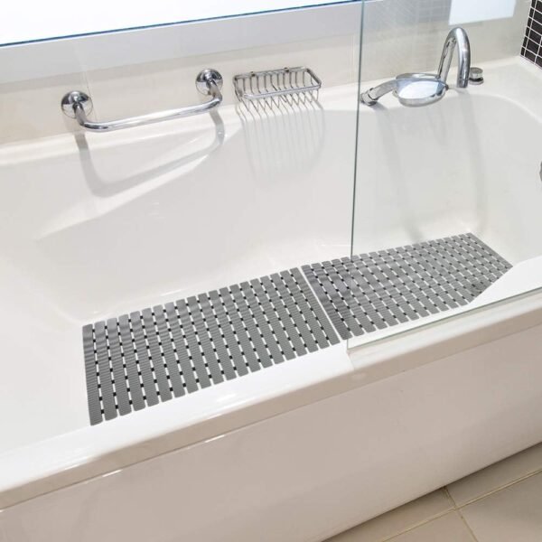 BEMISO Shower Mat Non Slip Bathtub Mat with Suction Cups and Drain Holes 27.5 x15.7 Inch Bath Mat for Tub & Shower.Easy Dry,Easy to Cut,Eco-Friendly