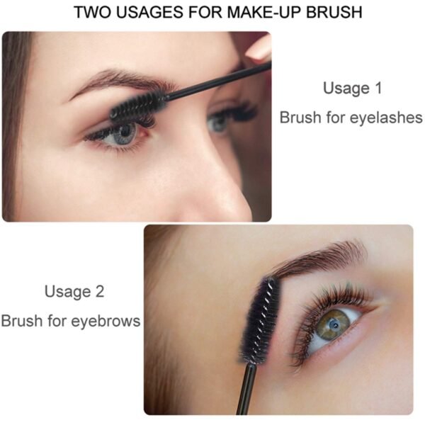 GUMIKE 100 Pcs Disposable Eyelash Mascara Brushes for Eye Lashes Extension Eyebrow and Makeup (Black)