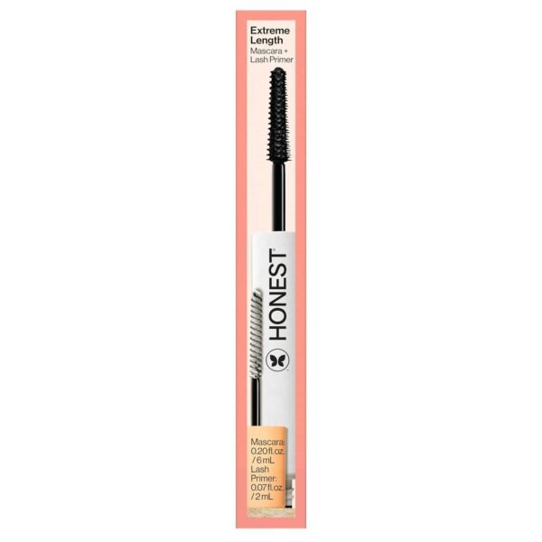 Honest Beauty 2-in-1 Extreme Length Clean Mascara + Lash Primer | Lengthening + Volumizing | Cruelty Free + Safe for Sensitive Eyes | Black, .27 fl oz