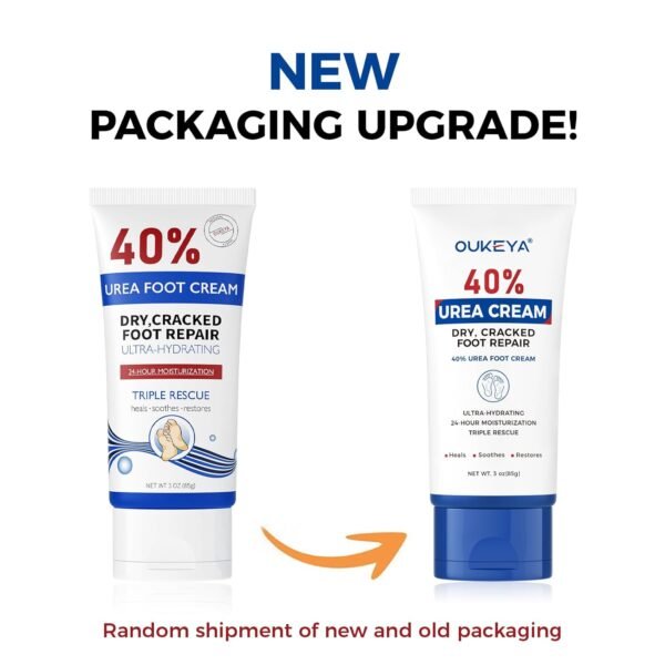OUKEYA Urea Cream 40 Percent Tube 3 Oz, Urea Foot & Hand Cream for Dry Cracked, 40 per Urea Lotion for Feet Maximum Strength 3 Ounce(Pack of 3)
