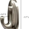 Command Medium Bath Hooks, Holds up to 3 lb, 2 Shower Hooks, 4 Water Resistant Strips, Brushed Nickel Colored, Damage Free Bathroom Organization for Robes, Towels, or Loofahs