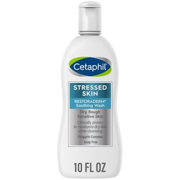 Cetaphil RESTORADERM Soothing Wash, 10 fl oz, Soothes Dry, Stressed Skin, Hypoallergenic, Soap & Paraben Free, National Eczema Association Endorsed