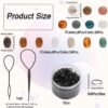 61cZ54a7cL._AC_SL1001_.jpg CHGCRAFT DIY 112Pcs African Hair Beads for Braids Jumbo Hair Styling Tool Kits Including Acrylic Beads Plastic Pin Bun Maker and 500Pcs Elastic Rubber Bands for Braiding Jewelry