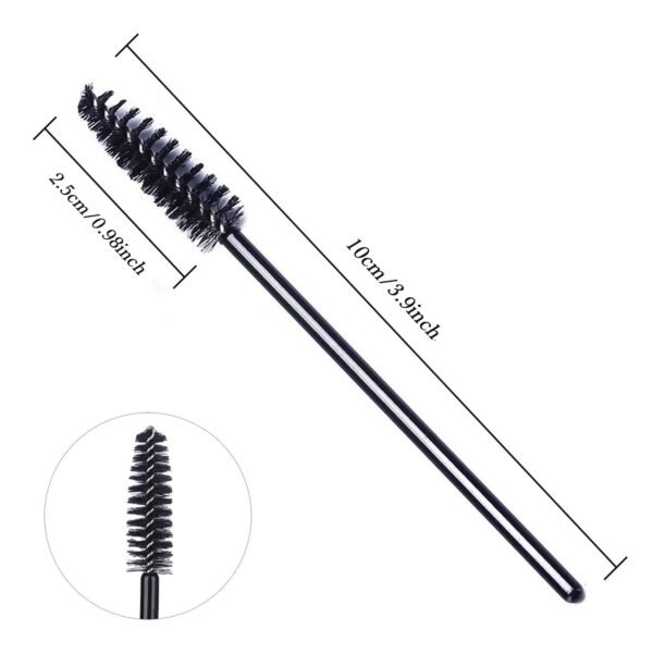 GUMIKE 100 Pcs Disposable Eyelash Mascara Brushes for Eye Lashes Extension Eyebrow and Makeup (Black)