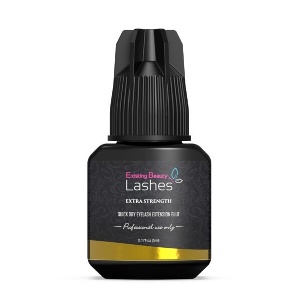 Eyelash Extension Glue Extra Strong Professional Lash Glue for Eyelash Extensions - Drys in 1-2s with 6-7 Week Retention by Existing Beauty Lashes 5ml