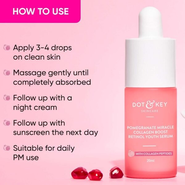 61dGsFZejL._SL1500_.jpg Pomegranate & Retinol Anti Ageing Serum for Face| Boosts Collagen | Reduces Fine Lines & Wrinkles| For Mature, Combination & Dry Skin | Fights Signs of Ageing, 20ml