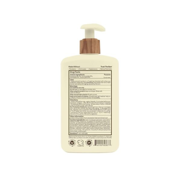 Sun Bum Daily SPF 50 Sunscreen Body Lotion - Broad Spectrum Moisturizing Sunscreen with Vitamin E - Vegan and Hawaii 104 Act Compliant (Without Octinoxate & Oxybenzone) - Dermatologist Tested - 8 oz