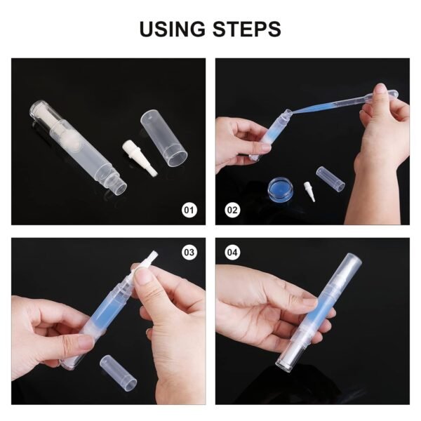 61dqLWRdQlS._SL1500_.jpg 5 pack 5ml Transparent Twist Pen for Cuticle Oil Applicator, Empty Nail Oil Pen with Brush Tip, Eyelash Growth Liquid Tube, Cosmetic Lip Gloss Container (5x)