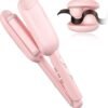 61dxBz1gML._AC_SL1500_.jpg NOVUS Waver Curling Iron, Beach Waves Curling Wand, Ionic Hair Waver with Anti-Scald Hair Crimper, Easy to Use, 2 Barrel Hair Crimper for Short Hair Women, Pink, 1.25 Inch