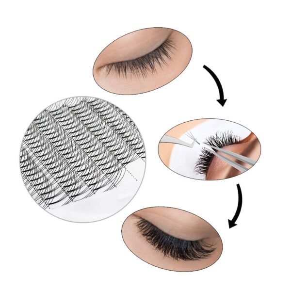 61e0KvgVyWL._SL1000_.jpg QUEWEL Premade Lash Fans, 3D Premade Fans Eyelash Extensions C/D Curl Pre Made Fans Lash Extensions 3D 4D 5D 6D 7D 8D Short Stem Premade Fans Volume Lash Extensions (3D 0.10C MIX8-15)
