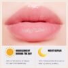 4 PCS Bee Lip Balm Lip Mask Honey Pot,Strawberry&Honey&Watermelon&Apple Lime Lip Sleeping Mask,Hydrating Prevention Dry Lip Care,Moisturizing Lip Mask Overnight Reduces Lip Lines
