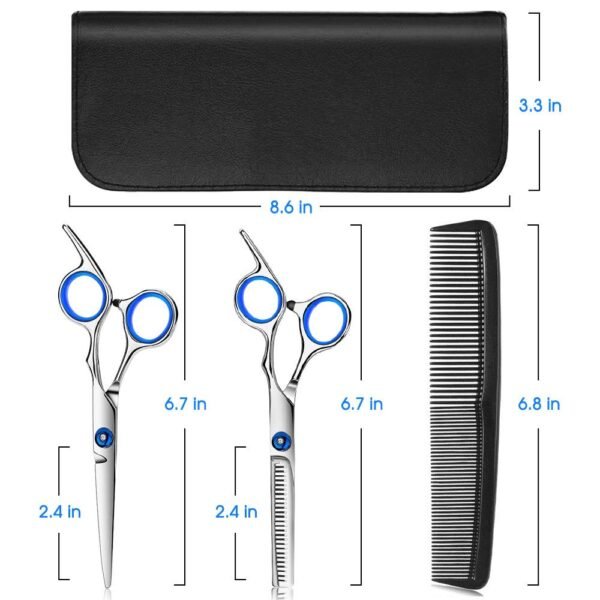 61eHVx8HnaL._SL1000_.jpg Hair Cutting Scissors Kits, 10 Pcs Stainless Steel Hairdressing Shears Set Professional Thinning Scissors For Barber/Salon/Home/Men/Women/Kids/Adults Shear Sets