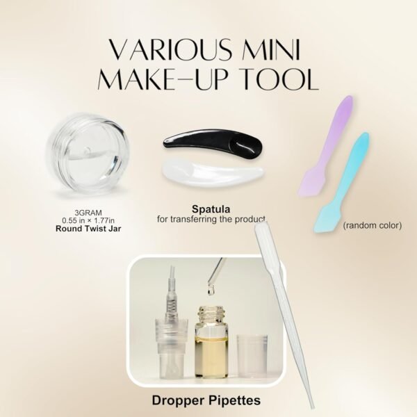 PrettyCare 38 pcs Mini Makeup Containers Set, Birthday Gifts for Women, Her, Mom, Travel Size Bottles Kits with Brushes, Mini Dropper Bottles, Spray Bottles, Lip Tubes for Skincare & Essential Oil