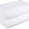 Amazon Basics 2 Piece Quick-Dry Oversize Bath Towel, 100% Cotton, White, 54" x 30"