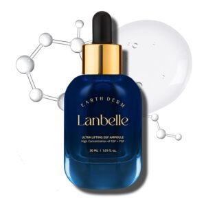 61eWCqgKFwL._SL1500_.jpg LANBELLE Ultra Lifting EGF FGF 10 ppm Ampoule Serum w/Centella Asiatica Hyaluronic Acids | Improves Skin Balance Elasticity Reduces Fine Lines Blemish Spots Hydrating Korean Skincare