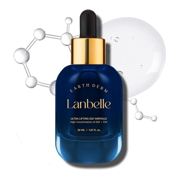 LANBELLE Ultra Lifting EGF FGF 10 ppm Ampoule Serum w/Centella Asiatica Hyaluronic Acids | Improves Skin Balance Elasticity Reduces Fine Lines Blemish Spots Hydrating Korean Skincare