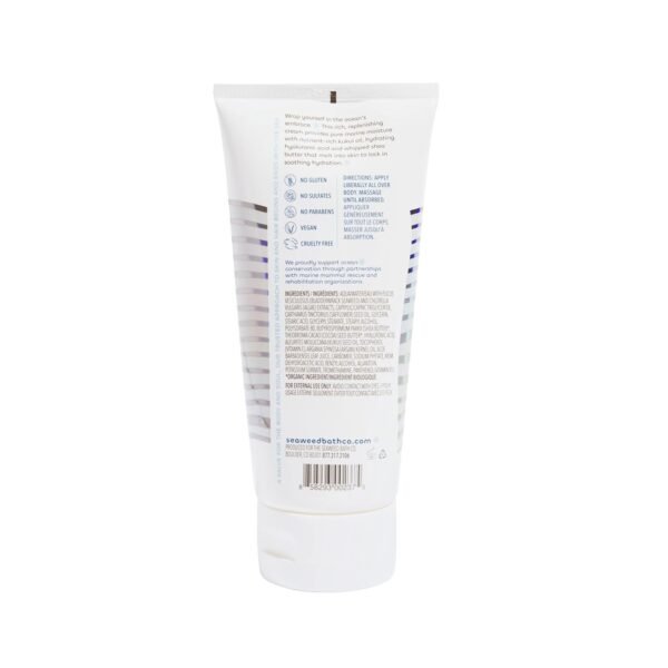 Seaweed Bath Co. Hydrate Body Cream, Unscented, 6 Ounce, Nourishing Hand & Body Lotion Moisturizer for Dry Skin, with Sustainably Harvested Seaweed, Kukui Oil, Hyaluronic Acid, Shea Butter