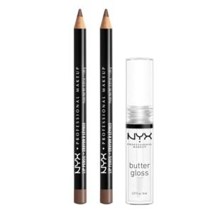 61emdaKgAxL._SL1500_.jpg NYX PROFESSIONAL MAKEUP Slim Lip Pencil (Espresso) + Butter Gloss (Sugar Glass, Clear), 3-Pack Bundle