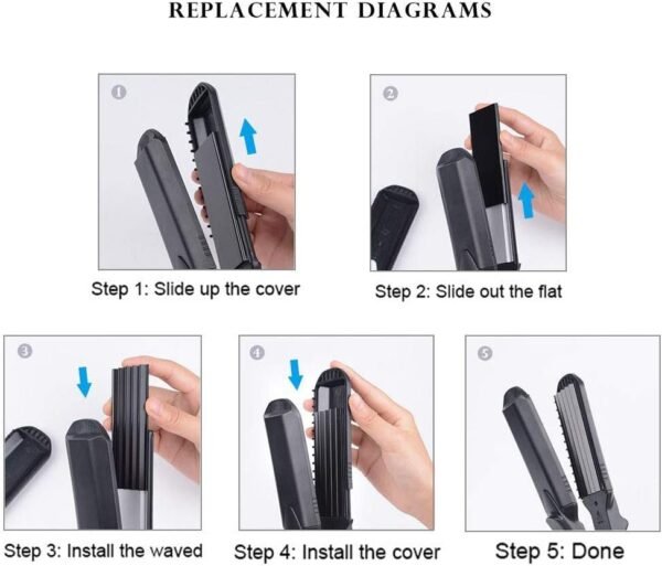 61esMXEUAZL._AC_SL1050_.jpg Pulla Hair Straightener and Crimper - 4 in 1 Tourmaline Ceramic Flat and Curling Iron for Hair Styling with Adjustable Temperature - Salon High Heat 320°F - 430°F for All Hair Types