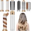 Hair Dryer Brush 5 in 1,Negative Ion Blow Dryer Brush Set Upgrade Hot Air Brush Air Styler Curling Wrap Air Curler, Professional Curling Iron Hair Styling Tools Gift for Straight/Curl/Drying/Smoothing